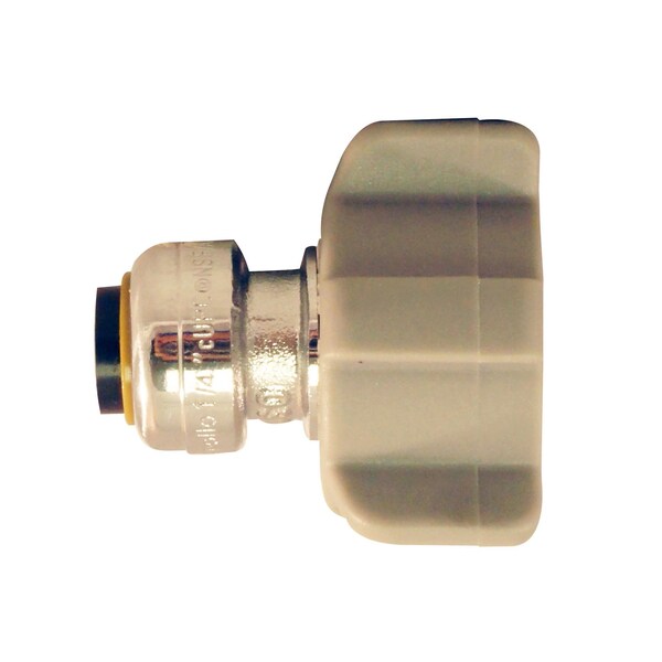 1/4 In. (3/8 In. O.D.) Chrome Plated Brass Push-To-Connect X 1/2 In. Faucet Connector